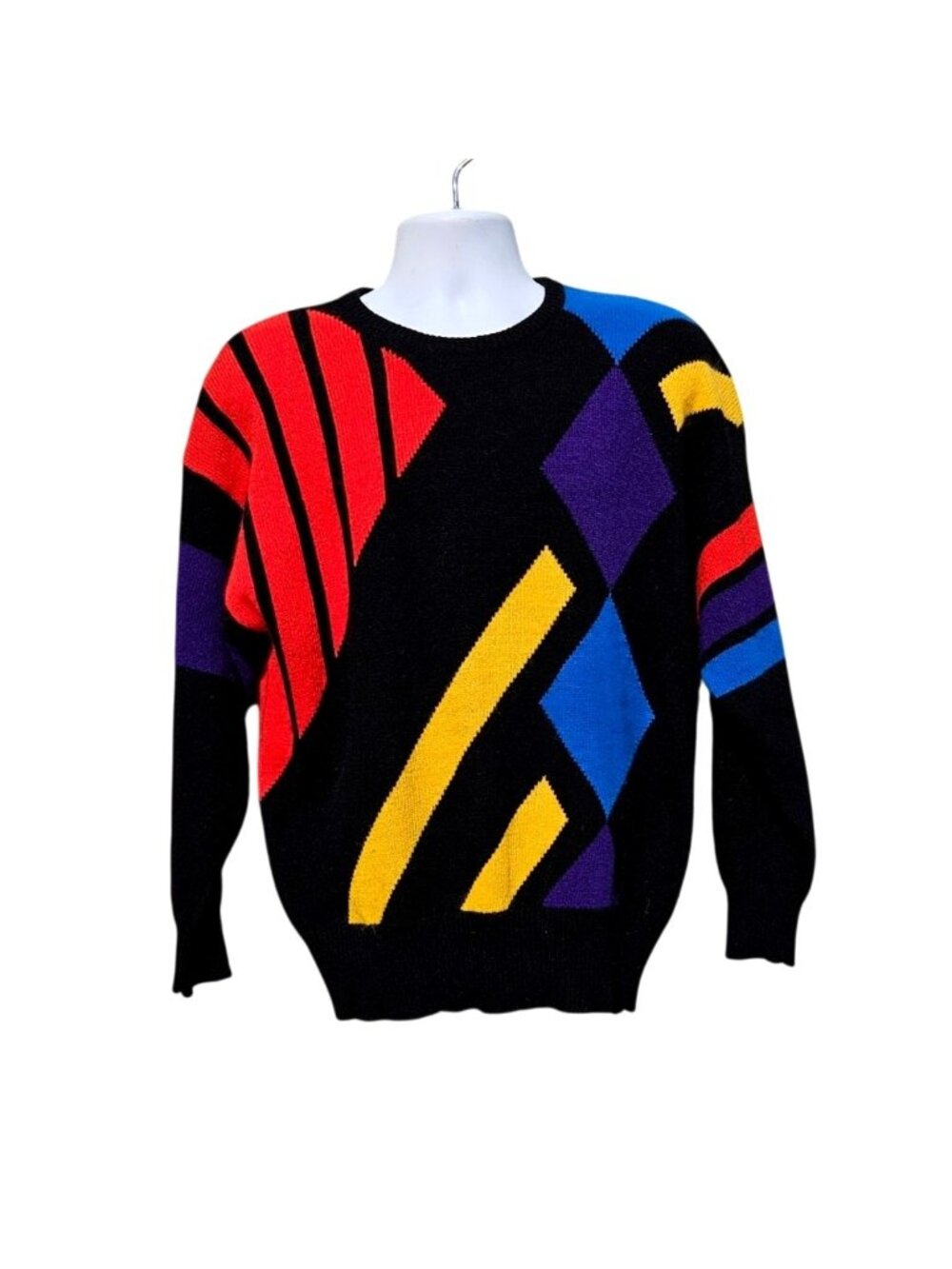 IB Diffusion Sport 1989 Lambswool Angora Color Block Sweater Unisex M L